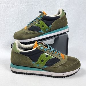 Saucony Jazz 81 Peak Sneakers Men's Size 10 Brown Pesto Blue Low Top S70574-2
